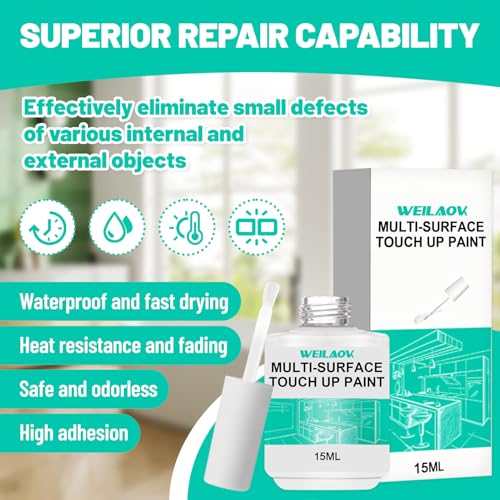 WEILAOK Badewannenlack Weiß, Keramik Reparaturset Waschbecken, Emaille Reparaturset, Badewannenreparatur Set, Emaille Lack Reparaturset für Badewannen/Keramik/Marmor/Wände/Waschbecken/Türen