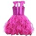Hot Pink Tutu Dress for Girls Fuchsia Sparkly Sequin Tulle Princess Birthday Party Dresses for Little Girls Kids Fairy Sneaker Ball Gown Prom Dance Graduation Christmas Outfit 5-6T