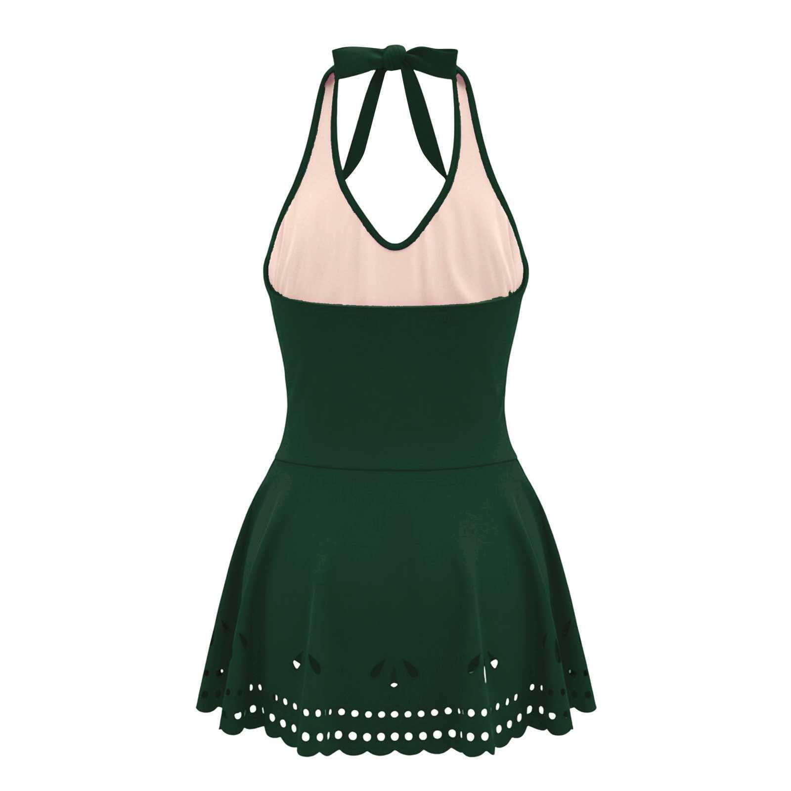 Generico Costume da Bagno da Donna con Push Up Arricciato, Sexy, Scollo a V, Stile Tummy Control Costume Donna Intero Modellante