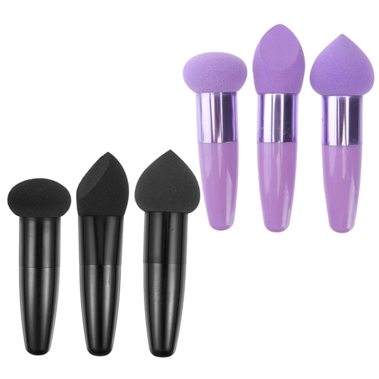 Lurrose Set 6 Pennelli Spugna per Trucco Manico Penne per Trucco da Viaggio Morbide Accessori Cosmetici per Fondotinta Cipria e Correttore per Uso Quotidiano e Professionale