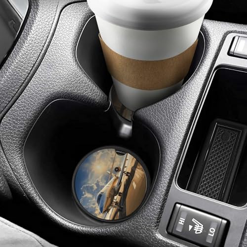 Portavasos de madera para coche con diseño avión privado 2 unidades miniatura 6