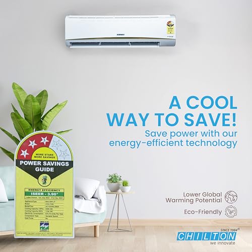 Image of Chilton 1 Ton Inverter Split Air Conditioner, White, 3 Star AC, 2025 Model