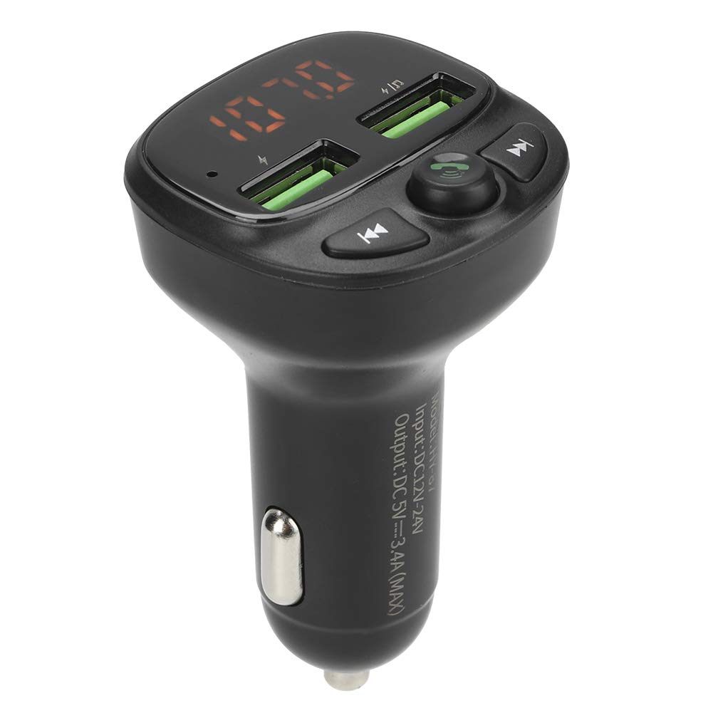 Transmisor FM Bluetooth V5.0 para coche, adaptador de radio FM Bluetooth inalámbrico con retroiluminación LED, reproductor de música con llamadas manos libres