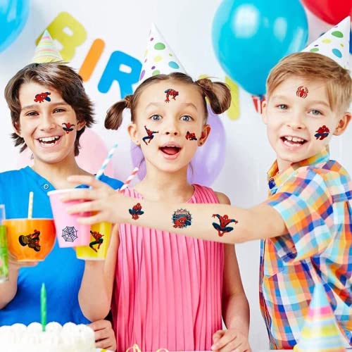 Spiderman Birthday Party Supplies, 60Pcs Spiderman Temporary Tattoos Party Favors, Cute Fake Tattoos Stickers Cartoon Party Decorations For Kids Boys Girls Party Gifts Birthday Decorations Rewards Gifts #TOP3