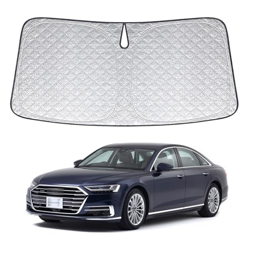 車用サンシェード に適用アウディA8 D4系/D5系 車専用設計 カーフロントサンシェード 6層構造 遮光率99% 紫外線遮蔽 日焼け防止 折り畳み式 暑さ対策 仮眠 車中泊 プライバシー保護 駐車時涼しい 使用簡単 収納便利 (収納袋付属)(Color: