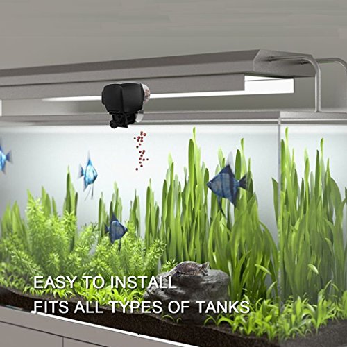 Xubox Automatic Fish Feeder, Adjustable Feeding Dose And Frequency Digital Fish Feeder Aquarium Food Dispenser Timer For Fish Tank, Turtle Pond, 100 Ml Large Capacity For Vacation, Batteries Included #TOP7