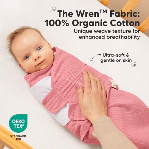 Image of 3-Pack Organic Swaddles for Newborns, Baby Swaddles 0-3 Months (Vivacious) | Newborn Swaddle Sleep Sacks, Soft Cotton, Infant, Baby Swaddle Wraps, Girls, Boys, Large Hook & Loop Closure