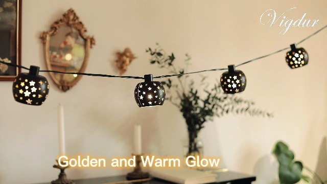 Vigdur Lantern String Lights, Star String Lights Plug in with 10