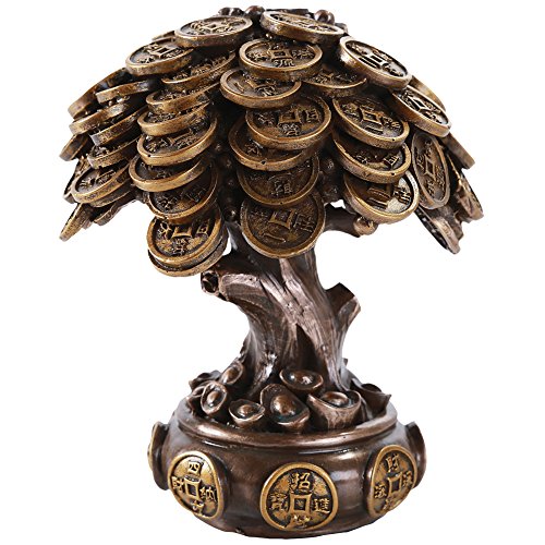 (Bronze) - Feng Shui Bronze Golden Money Coin Prosperity Tree Home Decoration Gift