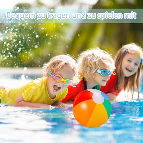 Wasserball Aufblasbar Set mit 8 Stück, 22 cm Bunte Strandbälle für Kinder, Pool, Strand und Party Spaß