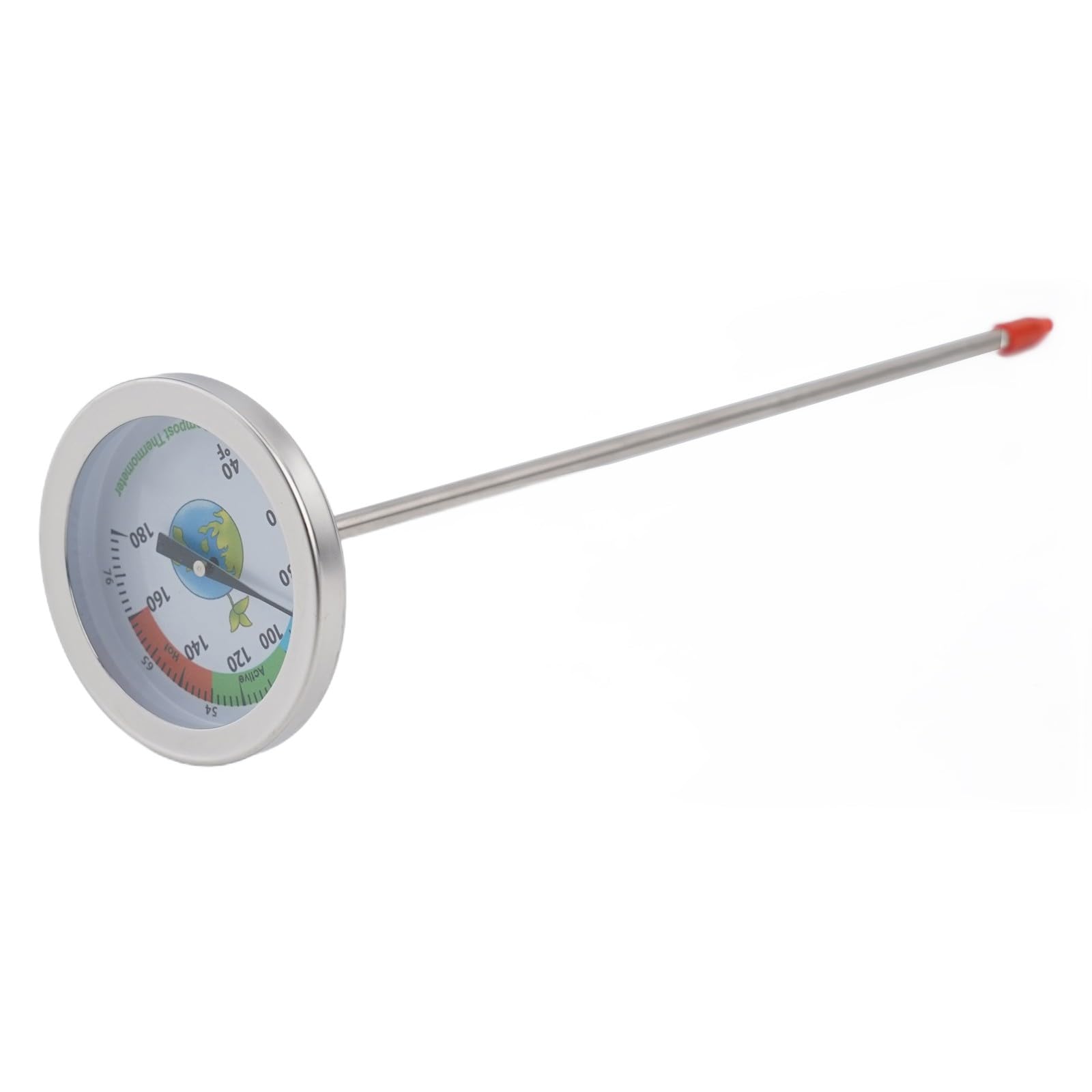 Thermomètre de sol, testeur de sol de compost, sonde en acier inoxydable, moniteur de température pour compost de jardin