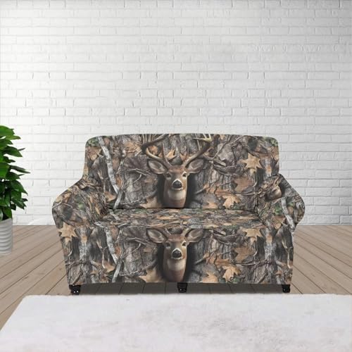 Camo Deer Boho Loveseat Couch Cover