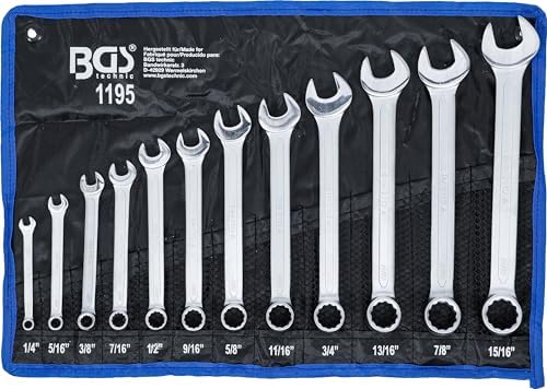 BGS 1195 | Juego de llaves combinadas | medidas en pulgadas | 1/4" - 15/16" | 12 piezas