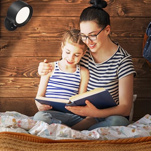 Image of LED Reading Lights, Rechargeable USB Wall Mounted Sconces 3 Color Temperatures, 360 Rotate Magnetic Ball LED Wall Mounted Cordless Lamp for Reading Bedroom Bedside