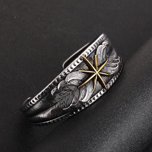 TURTLEDOVE Viking Compass Cuff Bracelet, Stainless Steel North Star Cuff Bangle, Vintage Nautical Jewelry for Men2