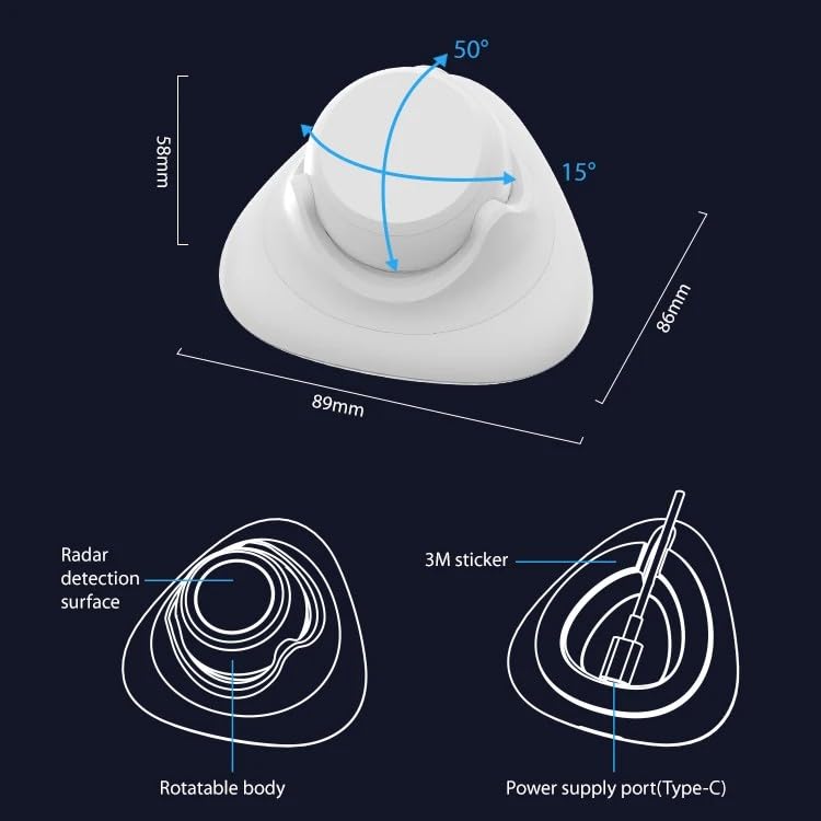 Image of Human Presence Sensor Pro,Tuya Zigbee Millimeter Radar Wave Presence Detection Sensor, Requires TUYA HUB, Sensing Human Movement and Static Presence