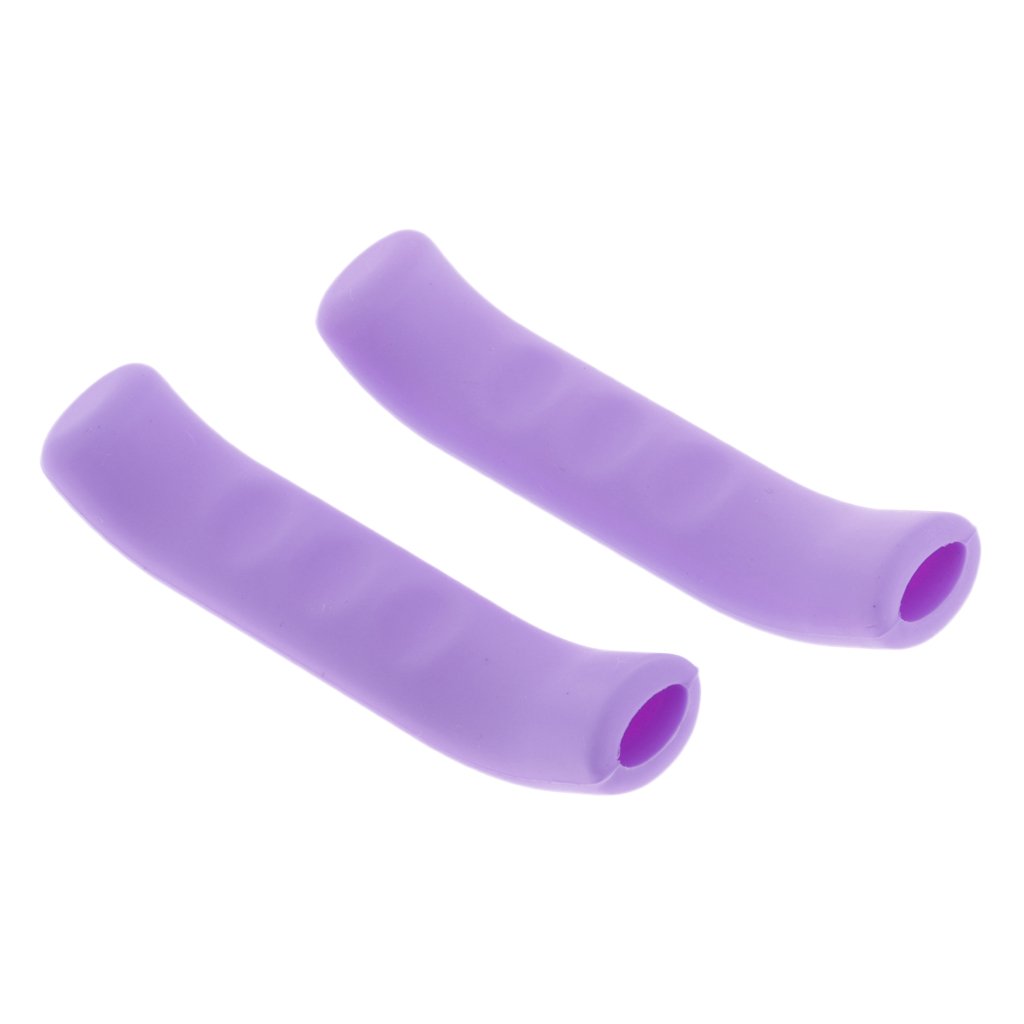 1 par de fundas suaves para palanca de freno de bicicleta, color morado