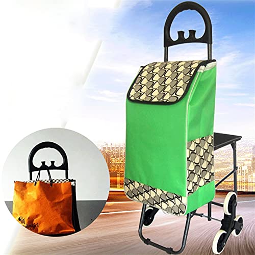 gbgymjm Einkaufstrolley Einkaufstrolley mit Sitz zusammenklappbarer Einkaufstrolley leicht für Reisen Camping Strand… – Bild 3