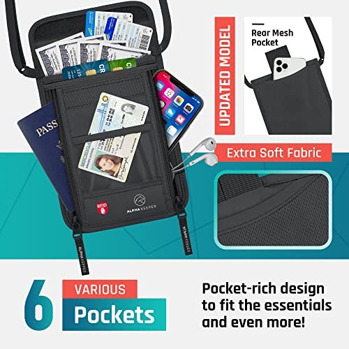 Image of Neck Wallet, Travel Pouch For Passport Holder And Documents, Travel Neck Wallet For Traveling Women