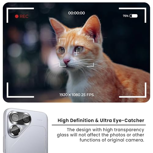 Image of ArmourPro Camera Lens Protector for Tecno Pova Curve 2 Tough HD Individual Aluminum Alloy Rings 9H Camera Cover, Scratch-Resistant,Camera Lens Protection| Black, 1 Pack