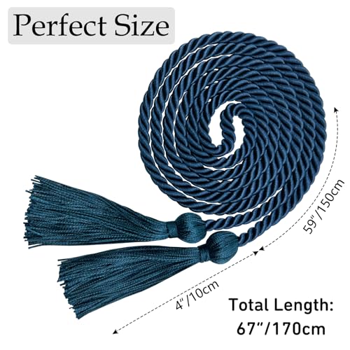 Image of Graduation Honor Cords Navy Blue Honor Cords with Tassels for Graduation Students