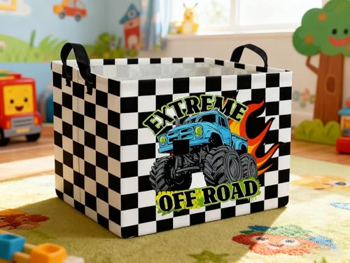 Image of Rectangle Kids Baskets Car Basket Cute Storage Bin Organizer Boys Box for Room Decor Gift Basket(Racing car)