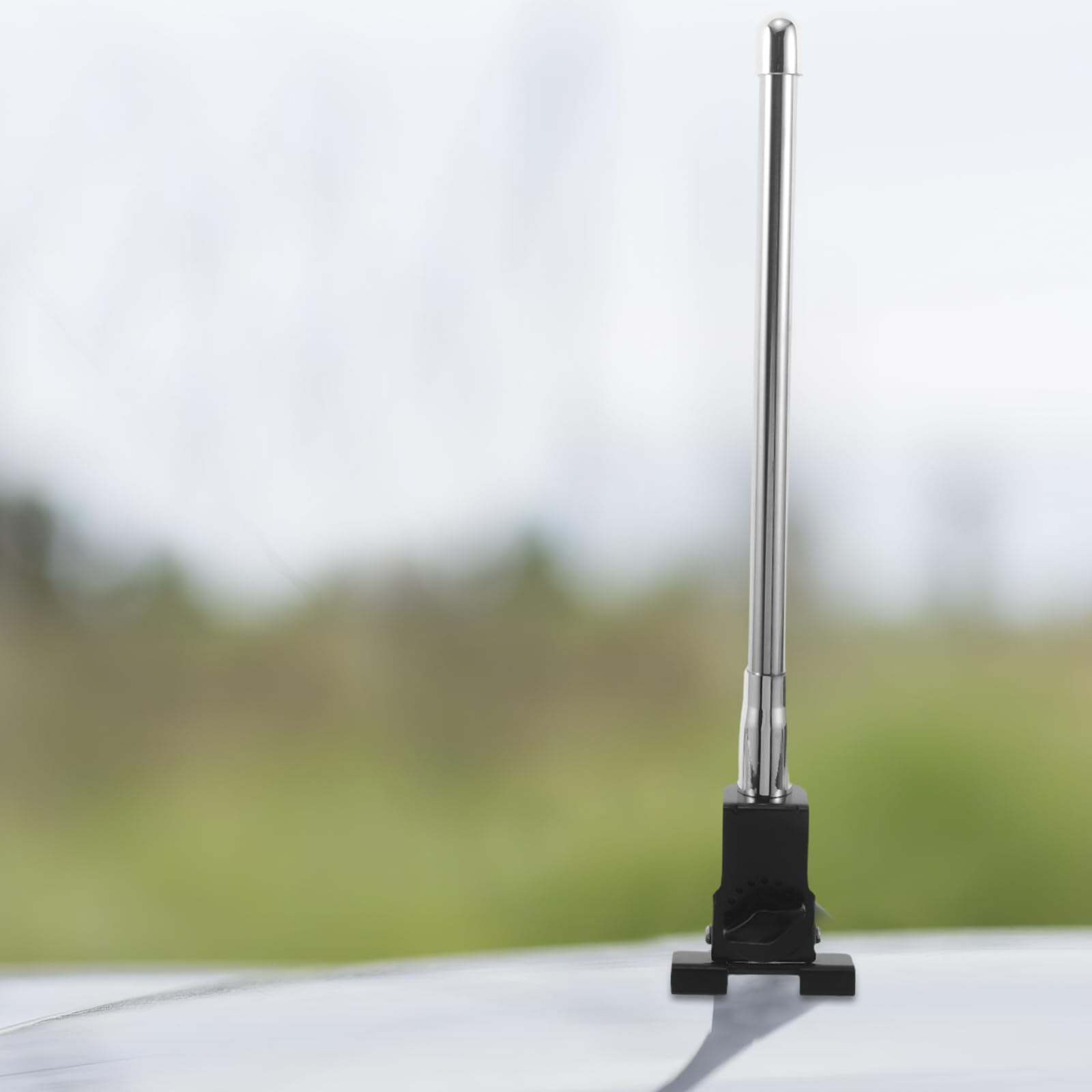Antena Decorativa para Coche 36 Cm de Metal Negro Accesorio de Antena de Techo para Automóviles y Camionetas Aérea de Radio Soporte Resistente para Uso Exterior y Señal Mejorada