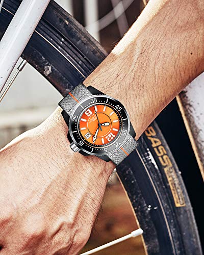 Image of BINLUN Elastic Nylon Watch Band 18mm 20mm 22mm Marine Nationale Fabric Military Parachute Replacement Watch Strap Men Women Silver & Black Buckle - Upgraded Hook-and-Loop Buckle
