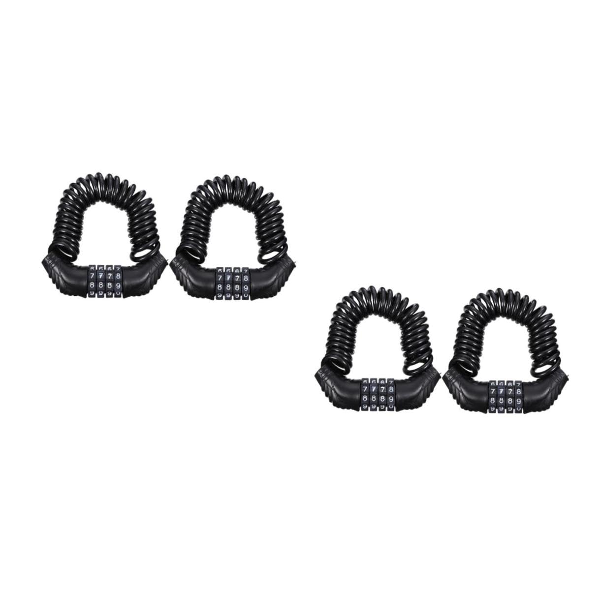 ibasenice 2sets 2pcs Portable Helmet Lock Theft Password Lock with Extendable Steel Cable Weather Resistant Lightweight for Outdoor Riding and Security 2pcs*2