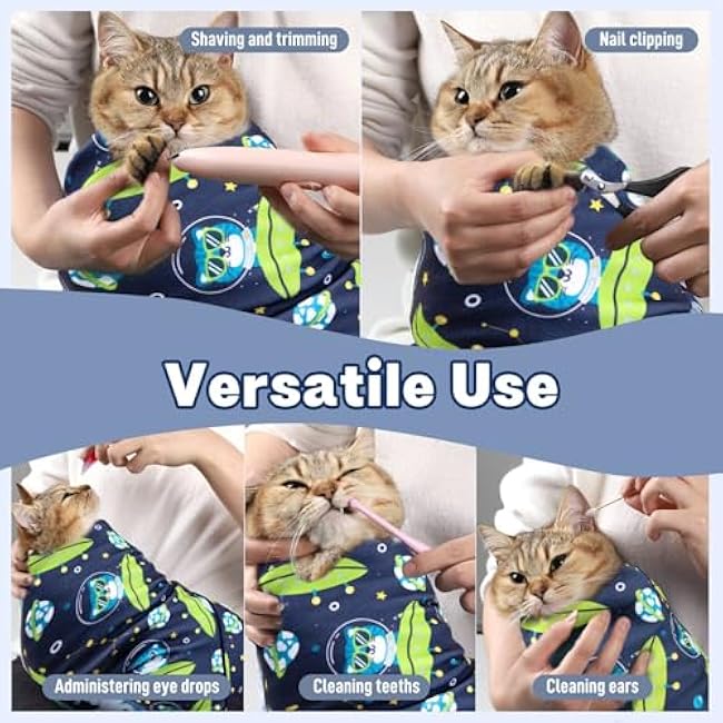 Paw Legend 27.6 Cat Wrap for Grooming Cat Wrap for Cutting Nails Cat Restraint for Nail Clipping Self Adhesive Blanket Restraint Cloth for Cats Within 15lbs-3PWTwn8k