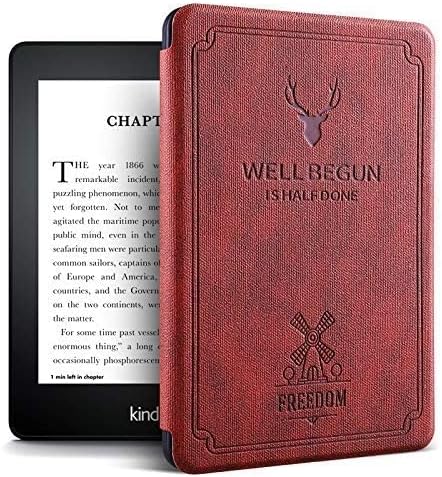 Smart Deer Flip case Cover for Amazon Kindle Paperwhite 6.8" 11th Generation, Wine Red [Fits Signature Edition Also]