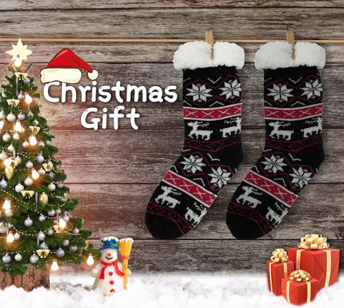 Image of BenSorts Women Winter Thick Slipper Socks with Grippers Non Slip Warm Fuzzy Socks Christmas Gifts