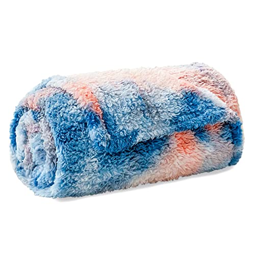 Gonaap Sherpa Fleece Throw Blanket Plush Fluffy Cozy Lightweight Blanket For Bed Sofa Couch Travel (Throw(50"X60"), Tie Dye Orange Blue) #TOP19