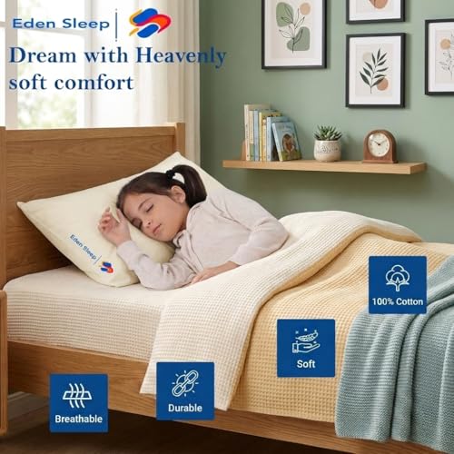 Image of Toddler Travel Baby Pillowcases, Ivory Pack of 2 Zipper Closure Pillow Cover 100% Cotton Small Pillowcase, 500 Thread Count Nersury Pillowcase 12x16 inch, Ivory Solid