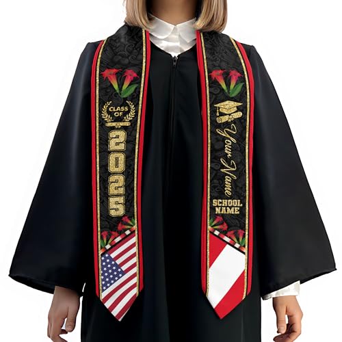Mostefy Personalized Peruvian Graduation Stole 2025, Custom Peru Stole Sash, Gift Sash Graduation for Students4