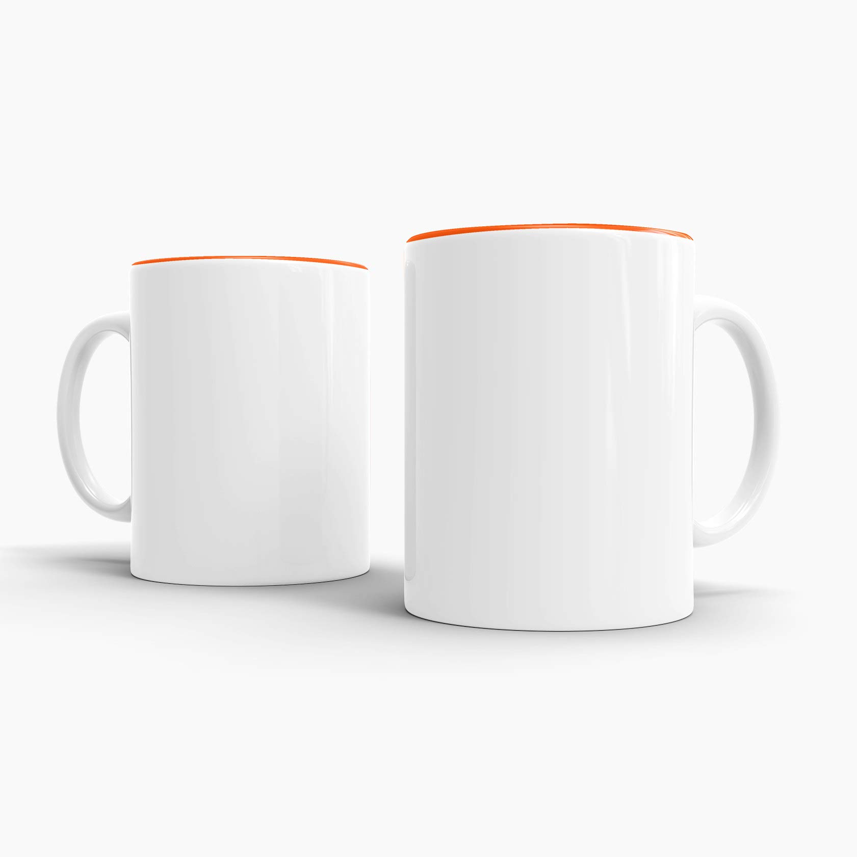 Bastel-Tassen ohne Druck zum Bemalen aus Hochwertiger Keramik Einzeln oder im Set/Mug/Cup/Becher/Pott - Innen Orange 24er Set