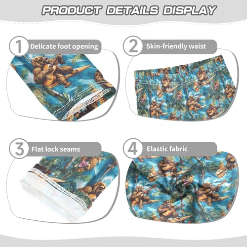 Girls Leggings Soft Toddler Ankle Length Bottoms Bigfoot Palm Trees Kids Dance Yoga Pants 4-10 Years3