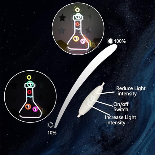 Image of XUENEYSILED Chemical Flask Neon Sign for Classroom Lab Decor Science Beaker Neon Light Chemistry Scientist Light Sign for Led Wall Art Gift