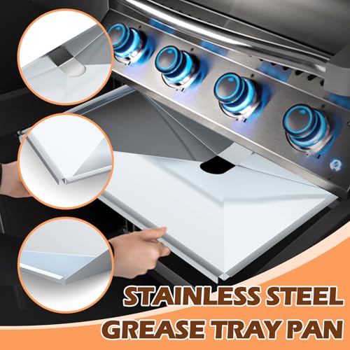 Image of Grease Tray Replacement for Napoleon Prestige 450 Series Grill Replacement Parts, BBQ Drip Pan Tray for Napoleon N710-0038 N710-0069 Grease Catcher, for Napoleon Prestige 450 Grill Accessories