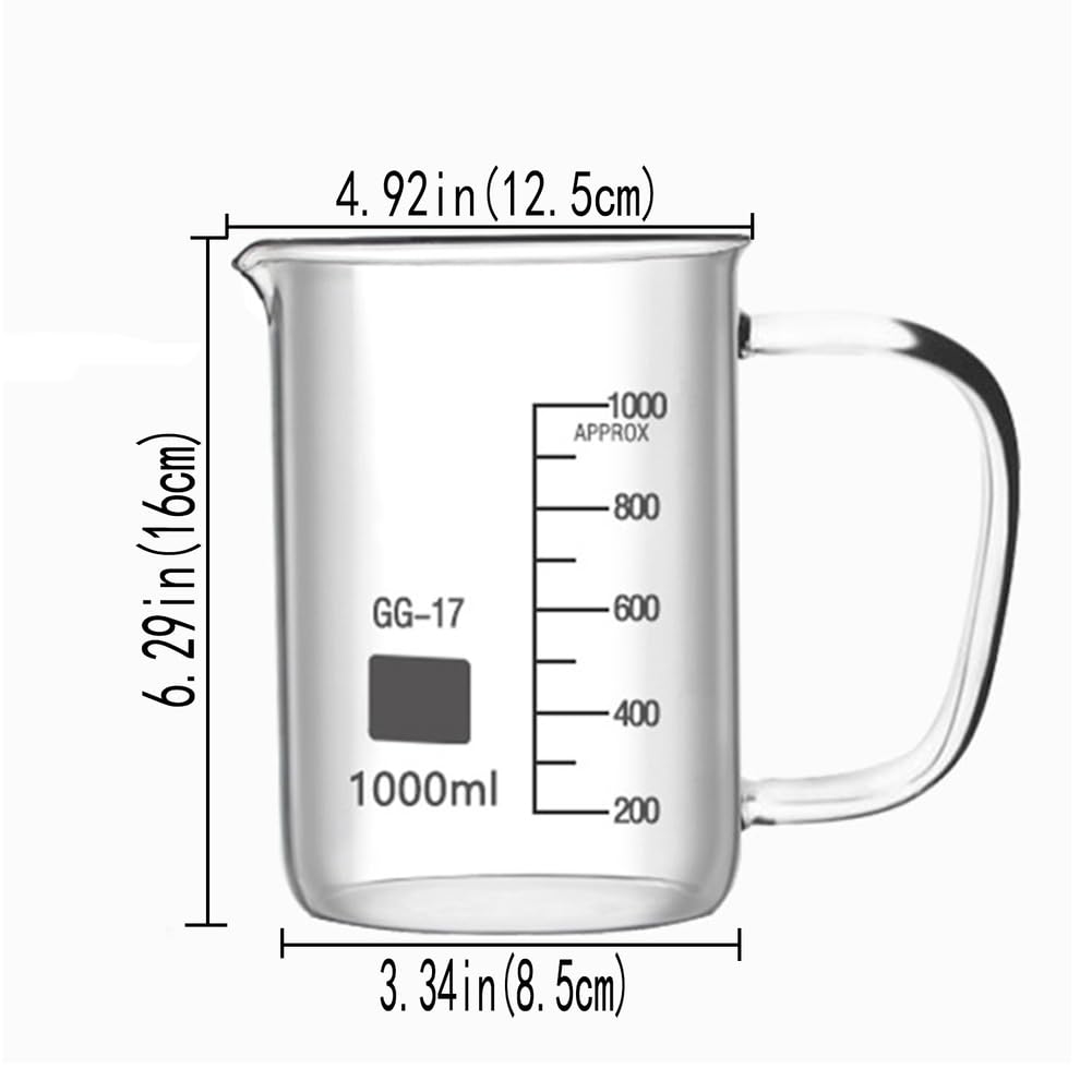 A,1000mL,Zlewka szklana, zlewki laboratoryjne, 3,3 borokrzemian