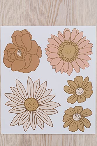 Modern Maxwell Wall Art Decals For Girls Nursery, Bedroom, Living Room “Goldie” Sunflower Floral Room Sticker 48 Pieces #TOP6