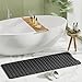 AmazerBath Shower Mat Non Slip 40 x 16 Inches, Shower Stall Mats with Suction Cups and Drain Holes, Non Slip Bath Mat for Tub for Elderly & Kids, Clear Black