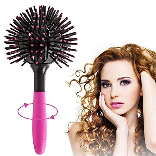 3D Bomb Curl Hair Brush,360° Styling Salon Round Hair Curling Curler Comb Tool,Versatile Brush Can Be Used With a dryer