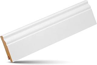 KGM Hamburger Sockelleiste Altberliner Profil - Weiß folierte MDF Fußbodenleiste - Maße: 2400 x 19 x 70 mm - 1 Stück