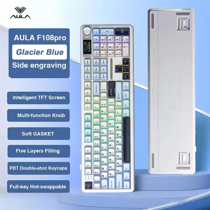 Image of Aula F108Pro Wireless Mechanical Gaming Keyboard with Display Reaper Switch