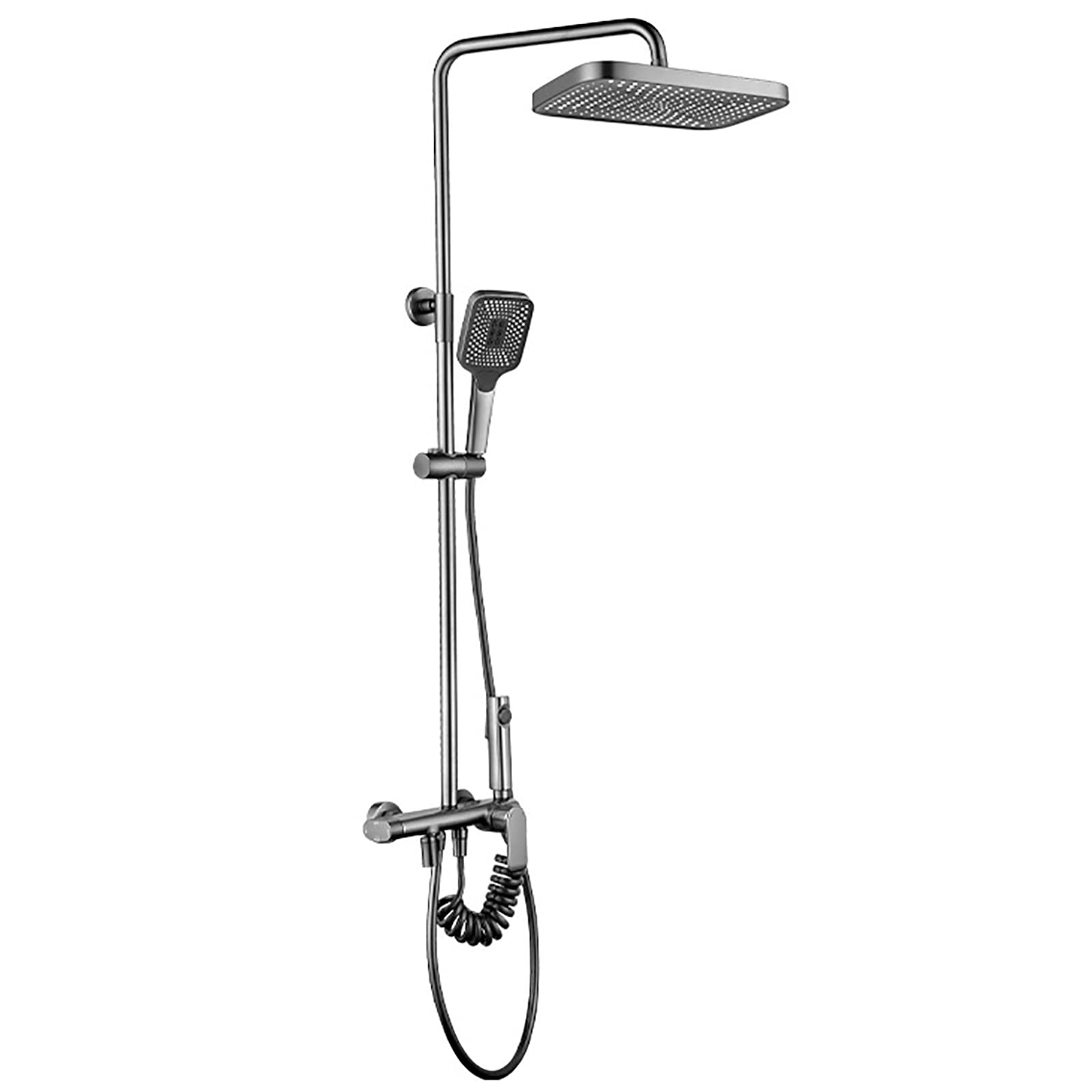 Mitigeur de pluie gris pour douche familiale avec douchette multifonction