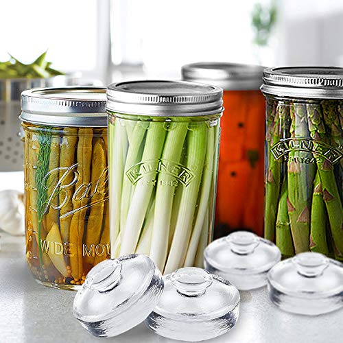 Artcome 5-Pack Glass Fermentation Weights With Easy Grip Handle And Unique Texture Design For Large Wide Mouth Mason Jars #TOP6
