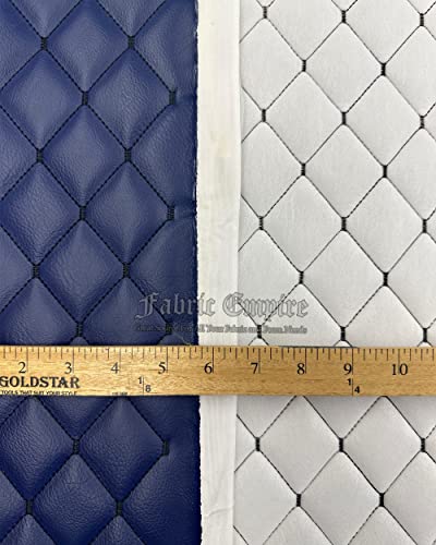 Premium Vinyl Quilted Foam Upholstery Fabric - 52" Wide, 3/8" Thick, Durable for Automotive, Furniture & Marine Projects (Blue with Black Threading) 4 Premium Vinyl Quilted Foam Upholstery Fabric - 52" Wide, 3/8" Thick, Durable for Automotive, Furniture & Marine Projects (Blue with Black Threading) - Image 3