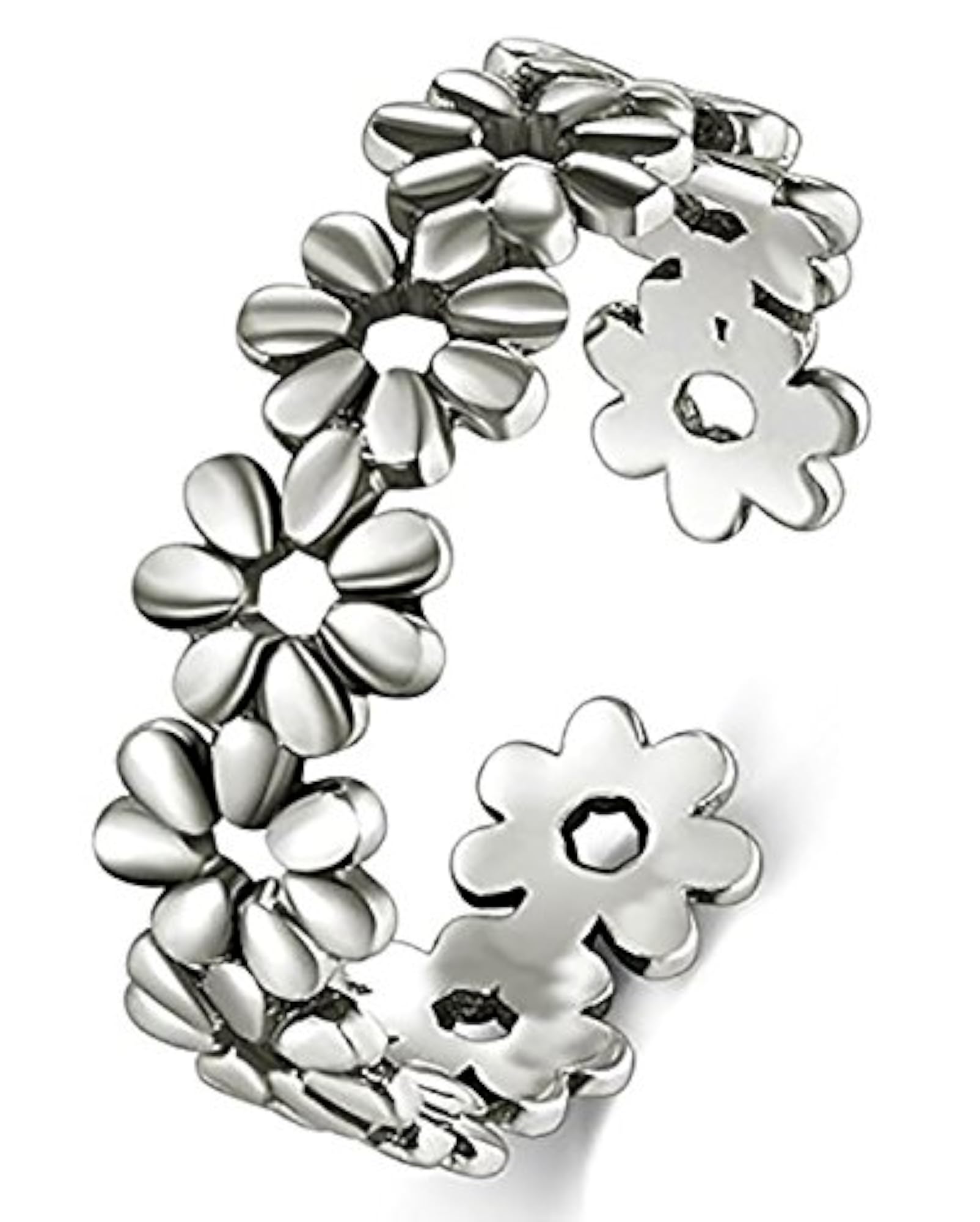925 Sterling Silver Daisy Flower Adjustable Toe Ring