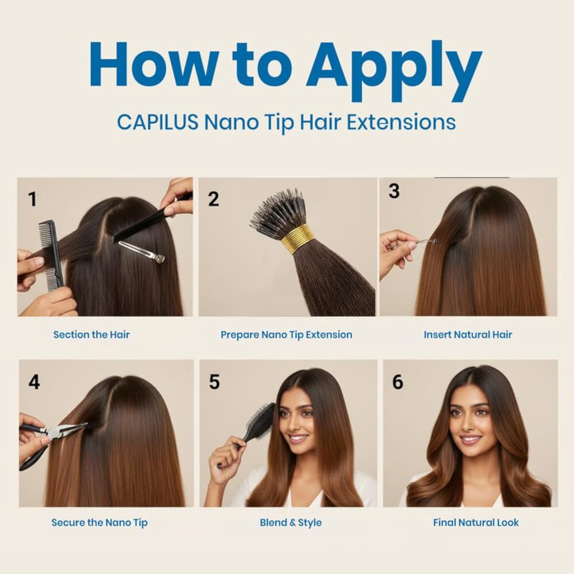 Nano Tip Hair Extensions, Chocolate/Chestnut Brown